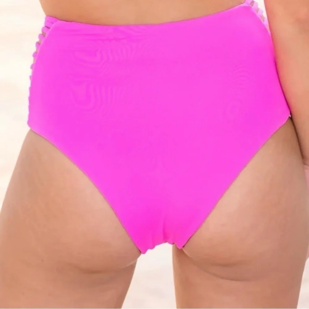 NWOT L*SPACE Fuchsia‎ Harrington Bikini Bottom Retails $119